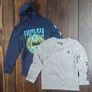Hurley Kids Navy Hoodie and Gray Shirt Set